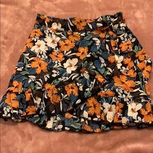 Mini floral wrap skirt